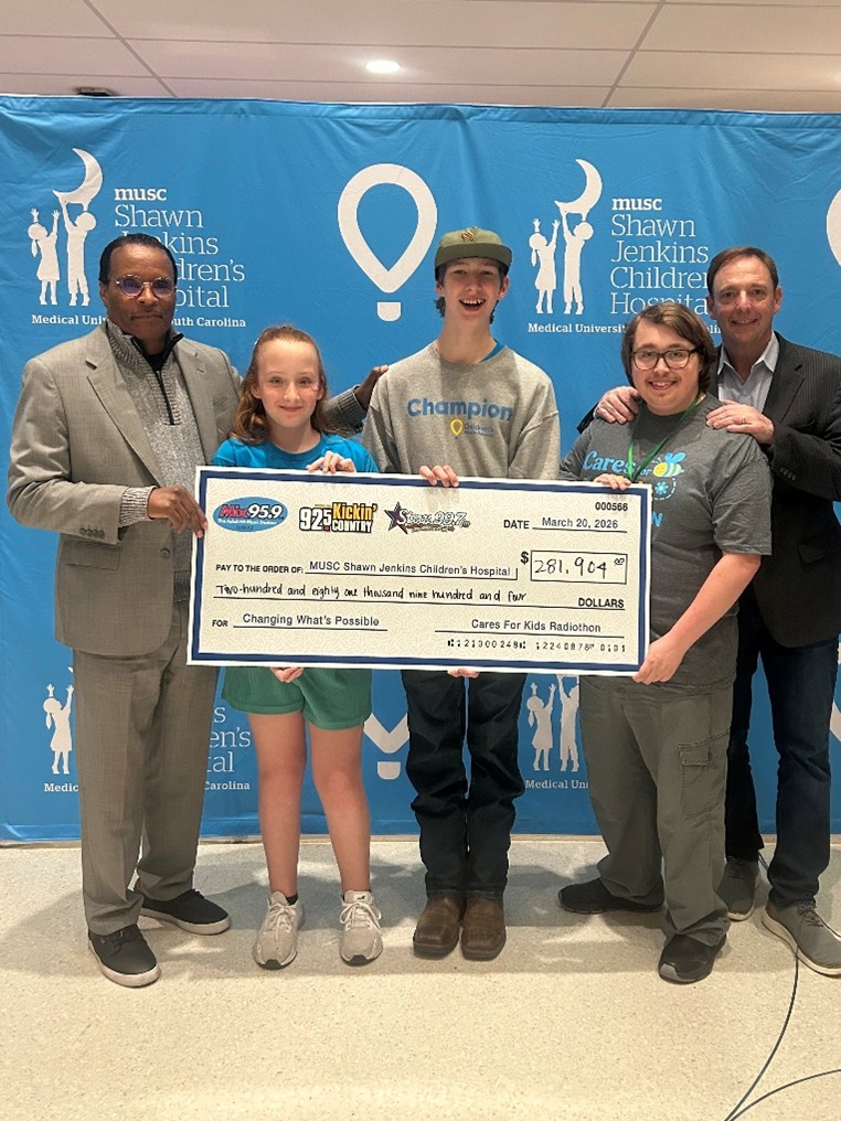 Charleston Media Solutions “Cares for Kids” Radiothon Check Presentation